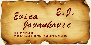 Evica Jovanković vizit kartica